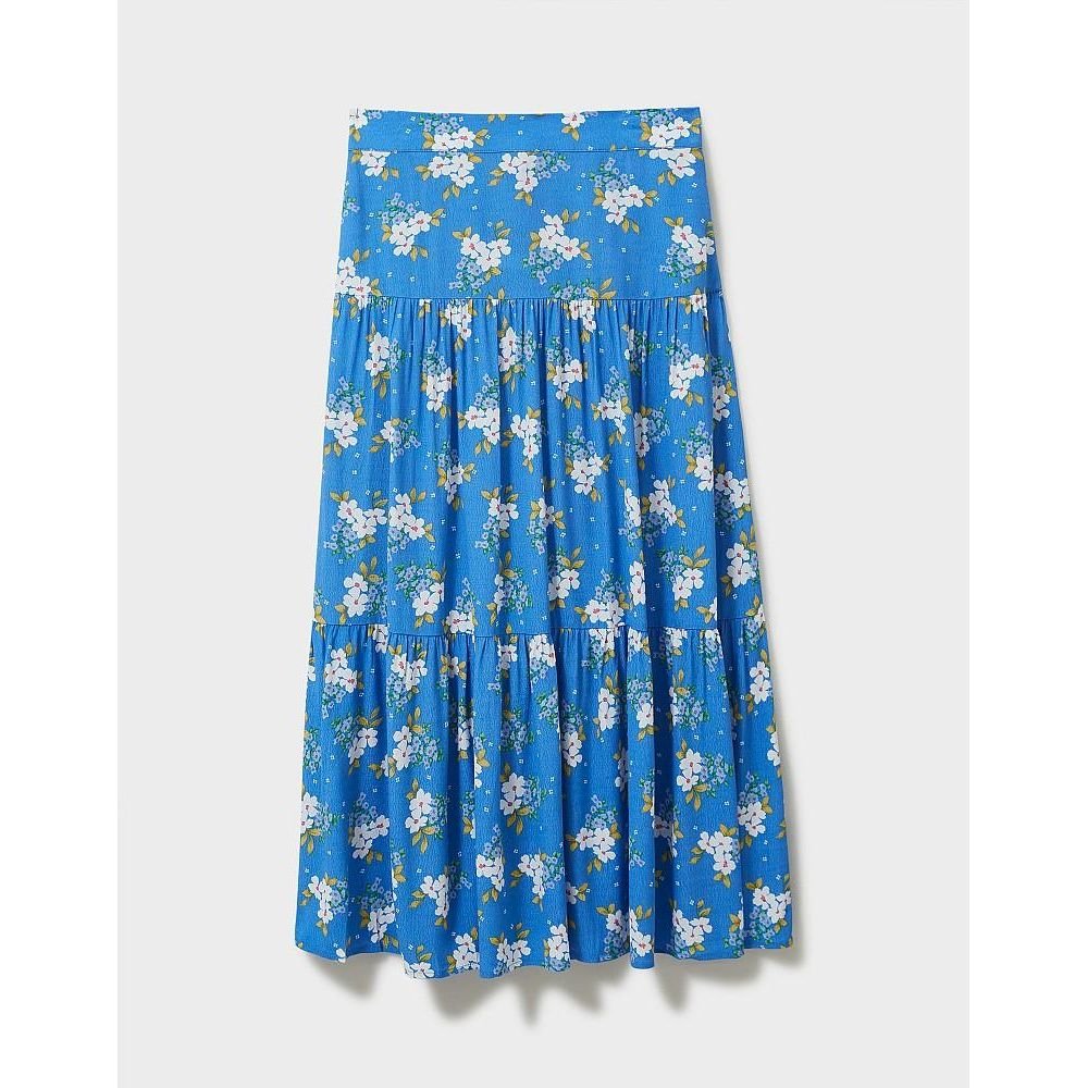Crew Clothing Sienna Skirt - Blue Floral - Beales department store