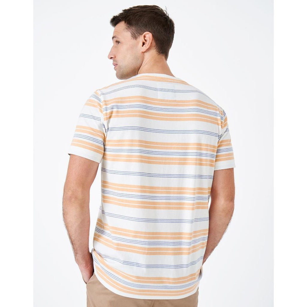 Crew Clothing Stripe T-Shirt - Orange Stripe - Beales department store
