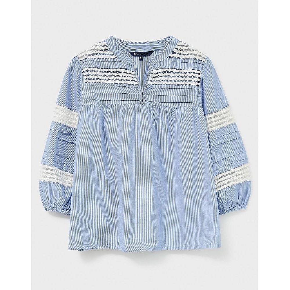 Crew Clothing Zoey Blouse - Blue White - Beales department store