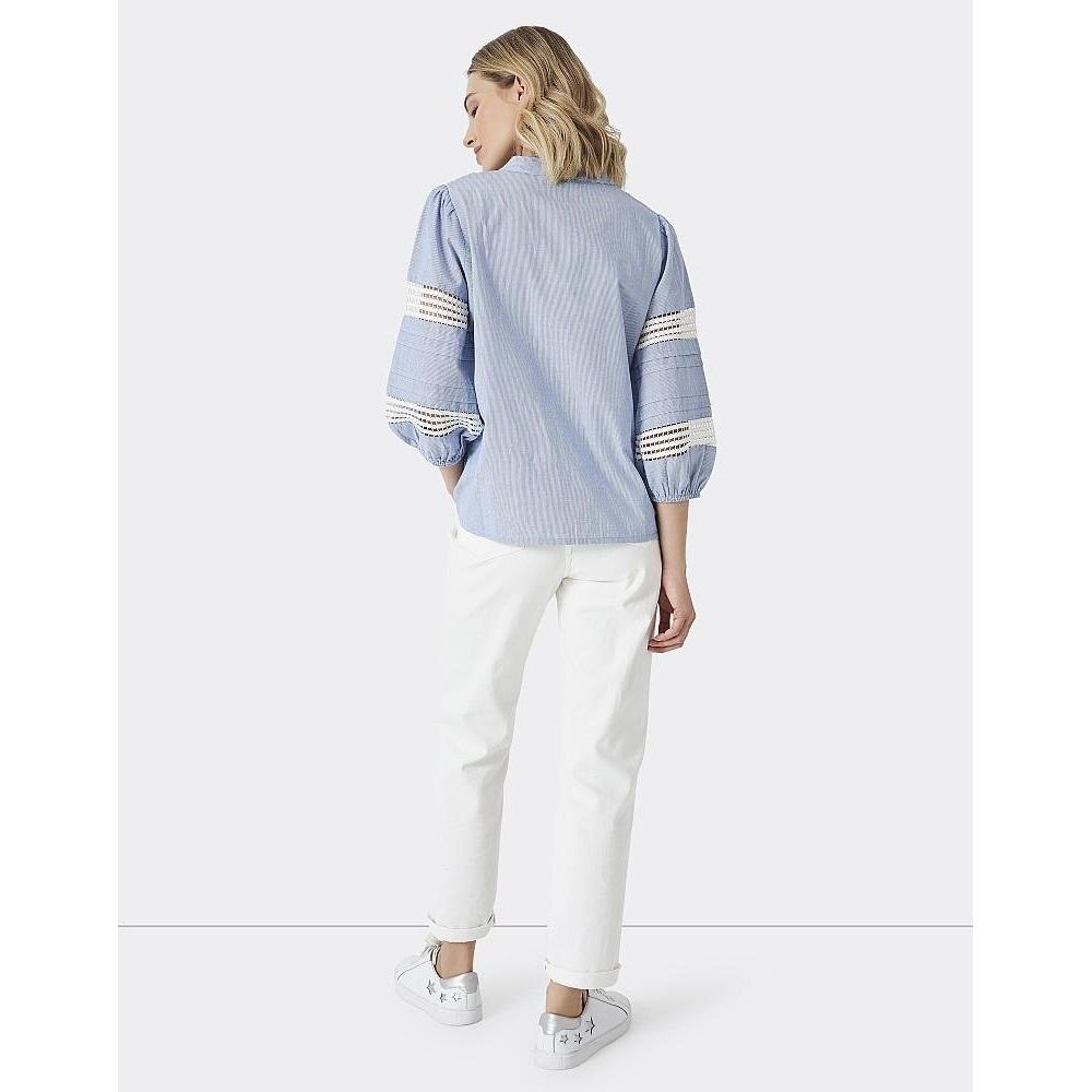 Crew Clothing Zoey Blouse - Blue White - Beales department store