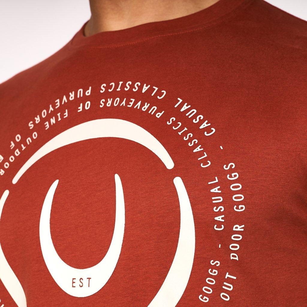 Duck & Cover Mellords Graphic Tee - Brick Red - Beales department store