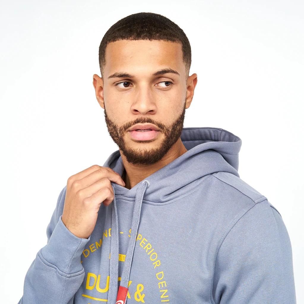 Duck & Cover Norland Hoodie - Denim Blue - Beales department store