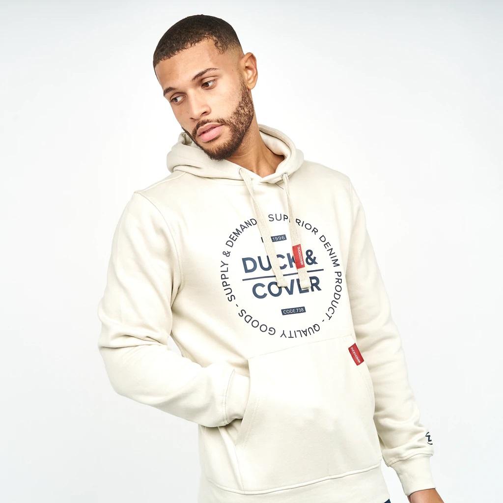 Duck & Cover Norland Hoodie - Stone - Beales department store