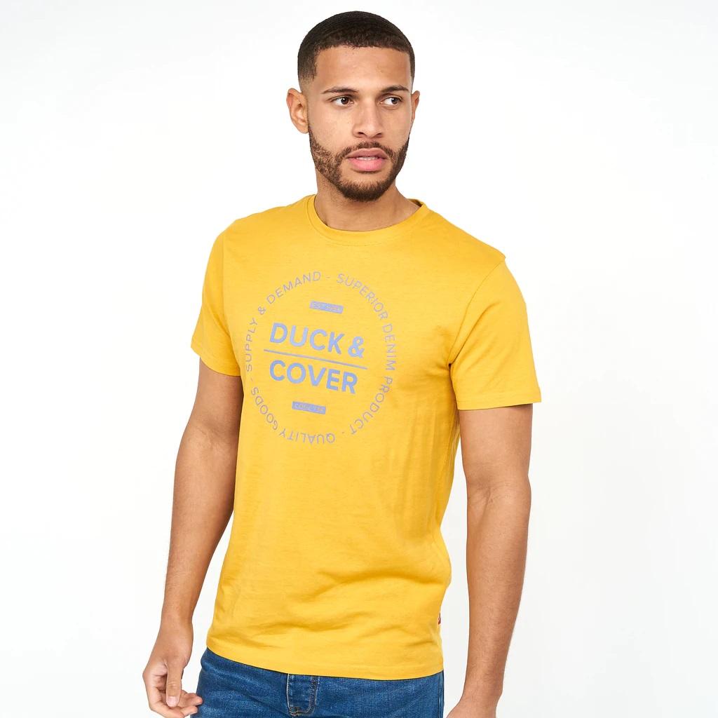 Duck & Cover Norland Tee - Yellow - Beales department store