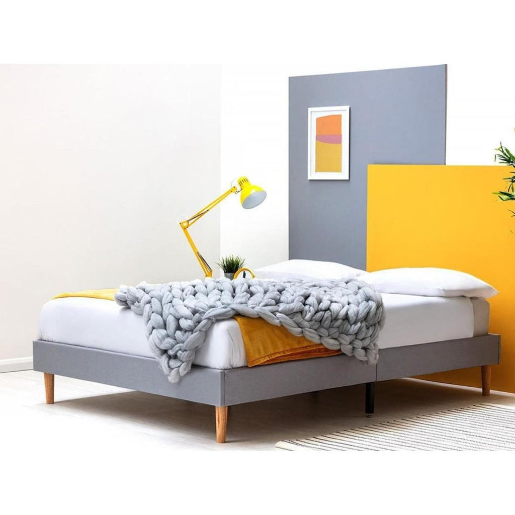 Edworth Grey Fabric Platform Bed - Beales department store