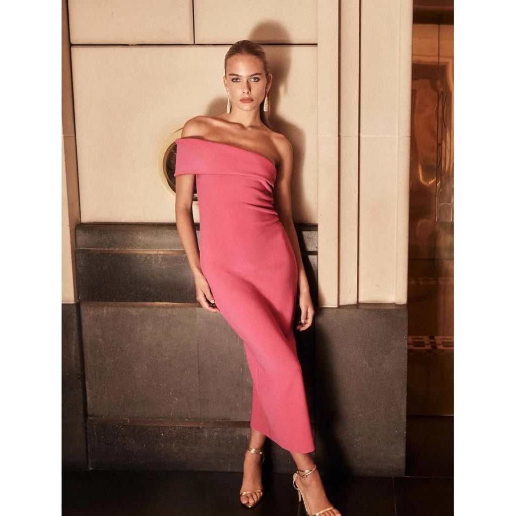 Forever New Anna One-Shoulder Bodycon Dress - Raspberry Jelly - Beales department store
