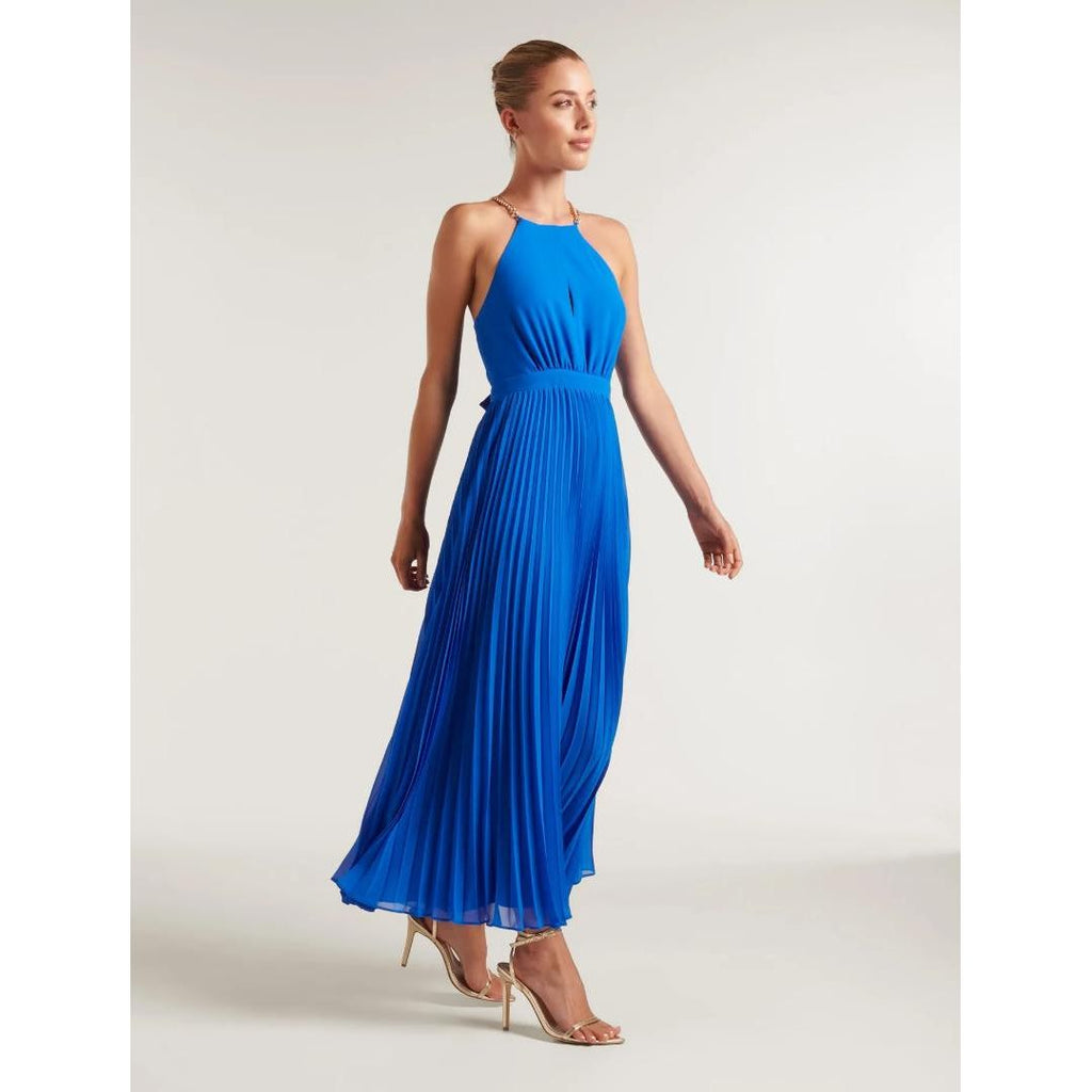 Forever New Chloe Chain Halter Maxi Dress - Intense Azure - Beales department store
