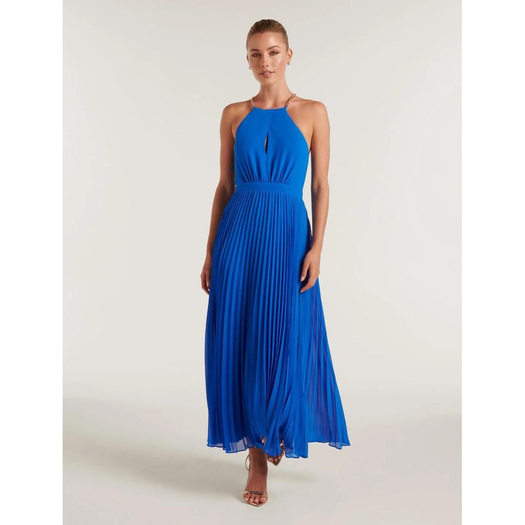 Forever New Chloe Chain Halter Maxi Dress - Intense Azure - Beales department store