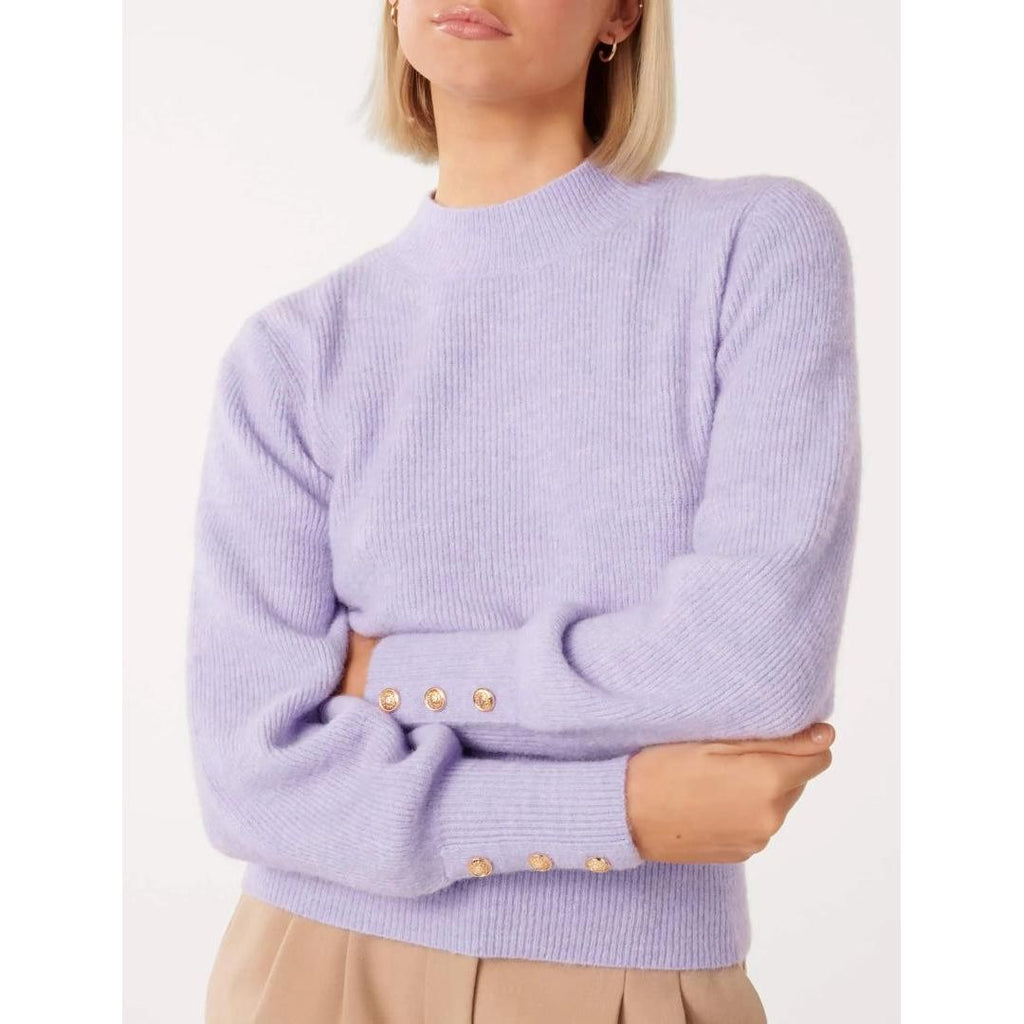 Forever New Fearne Button-Cuff Jumper - Blossoming Lilac - Beales department store