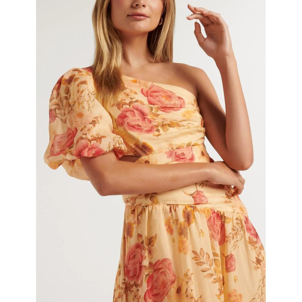 Forever New Giordana Puff-Sleeve Maxi Dress - Hillview Floral - Beales department store