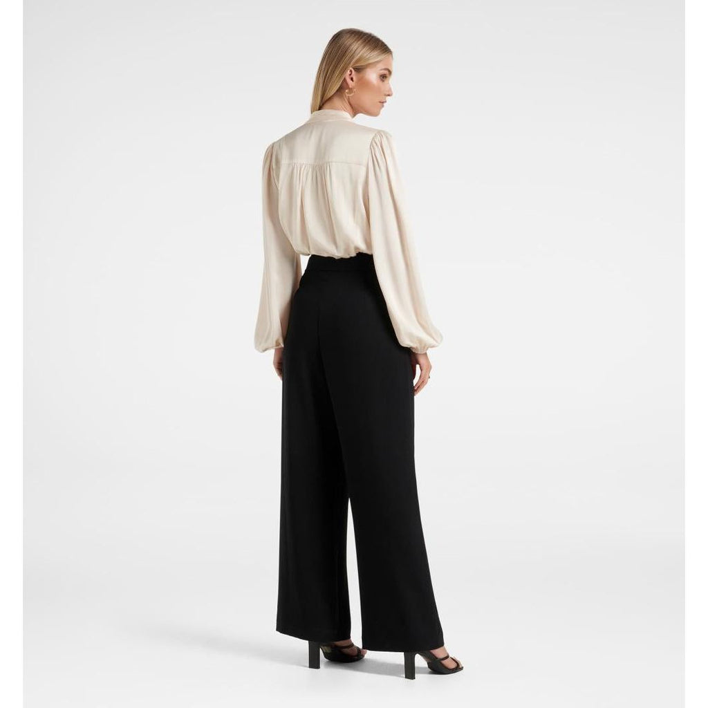 Forever New Gwen Blouson Sleeve Jumpsuit - Bone/Black - Beales department store