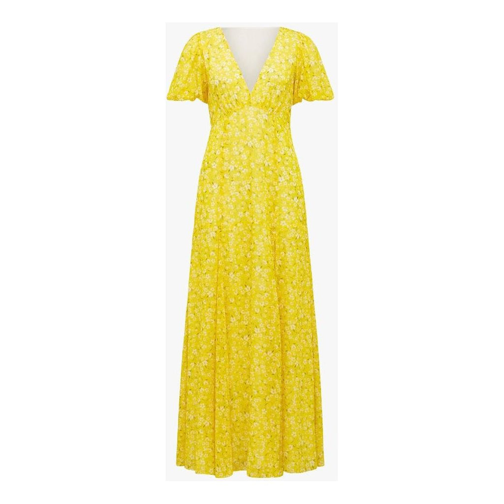 Forever New Hayden Puff Sleeve Maxi Dress - Yellow Springhurst Floral - Beales department store