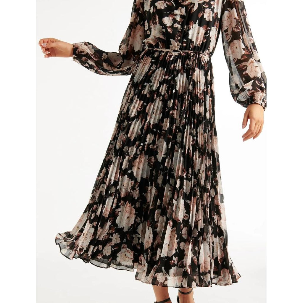 Forever New Zena Button-Up Midi Dress - Blackwood Floral - Beales department store