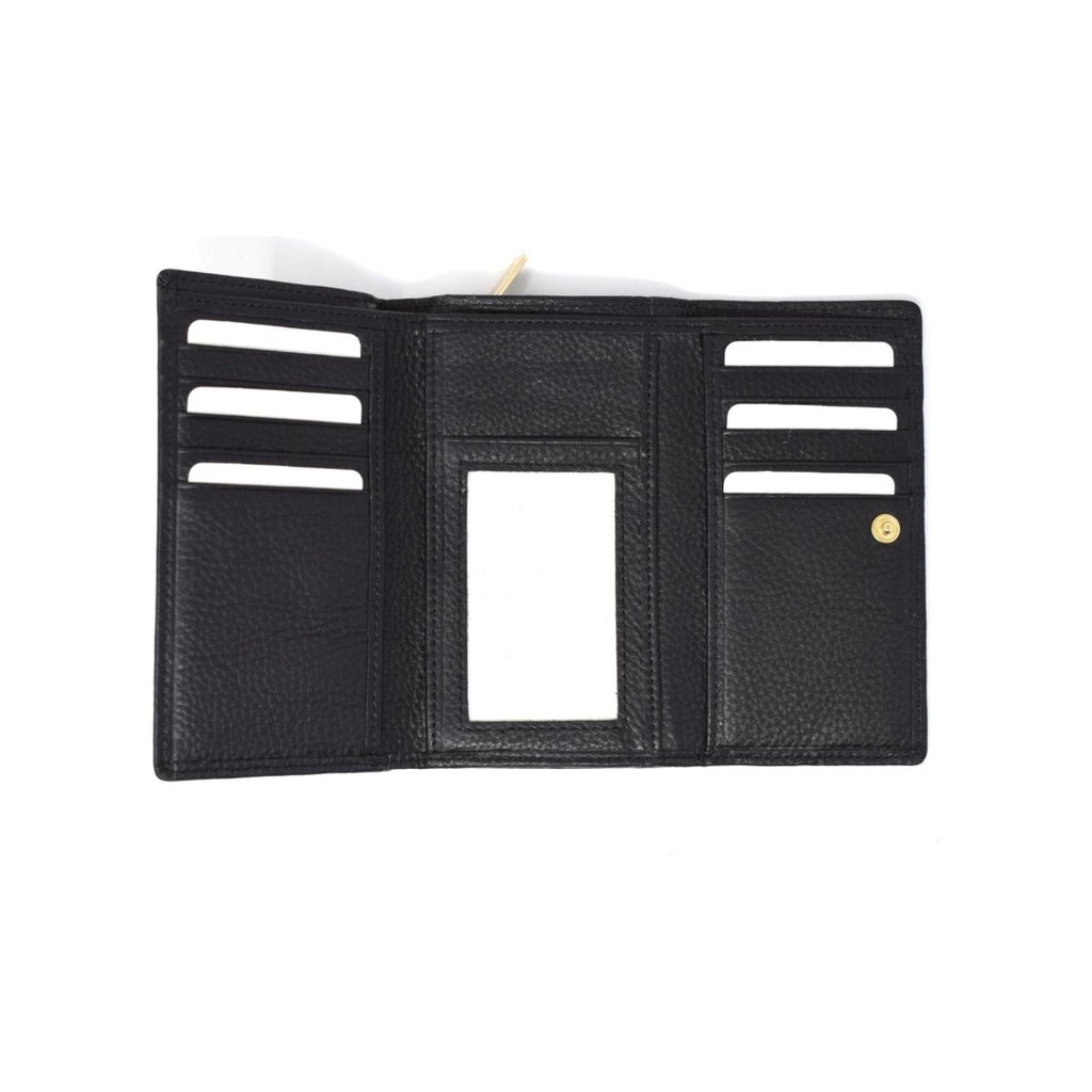 Foxfield Leather Bouth Full Flap Compact Multi Purse - Black - Beales department store