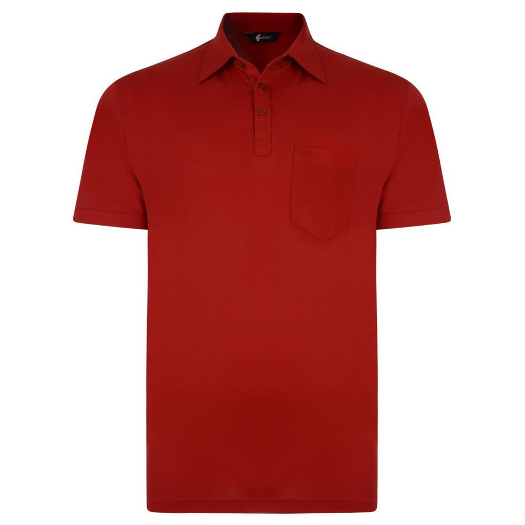 Gabicci Plain Jersey Polo Shirt - Red - Beales department store