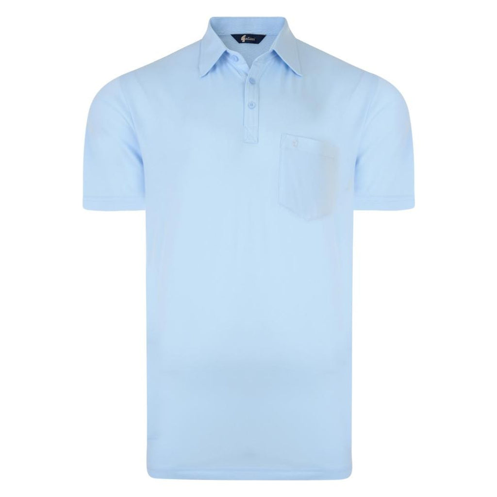 Gabicci Plain Jersey Polo Shirt - Sky - Beales department store