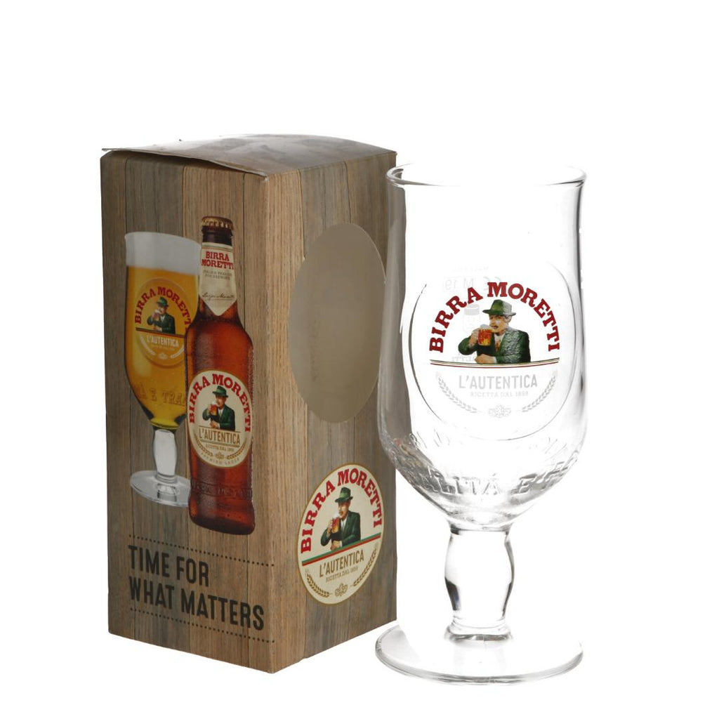 Gift Boxed Birra Moretti 1/2 Pint Beer Glass - Beales department store