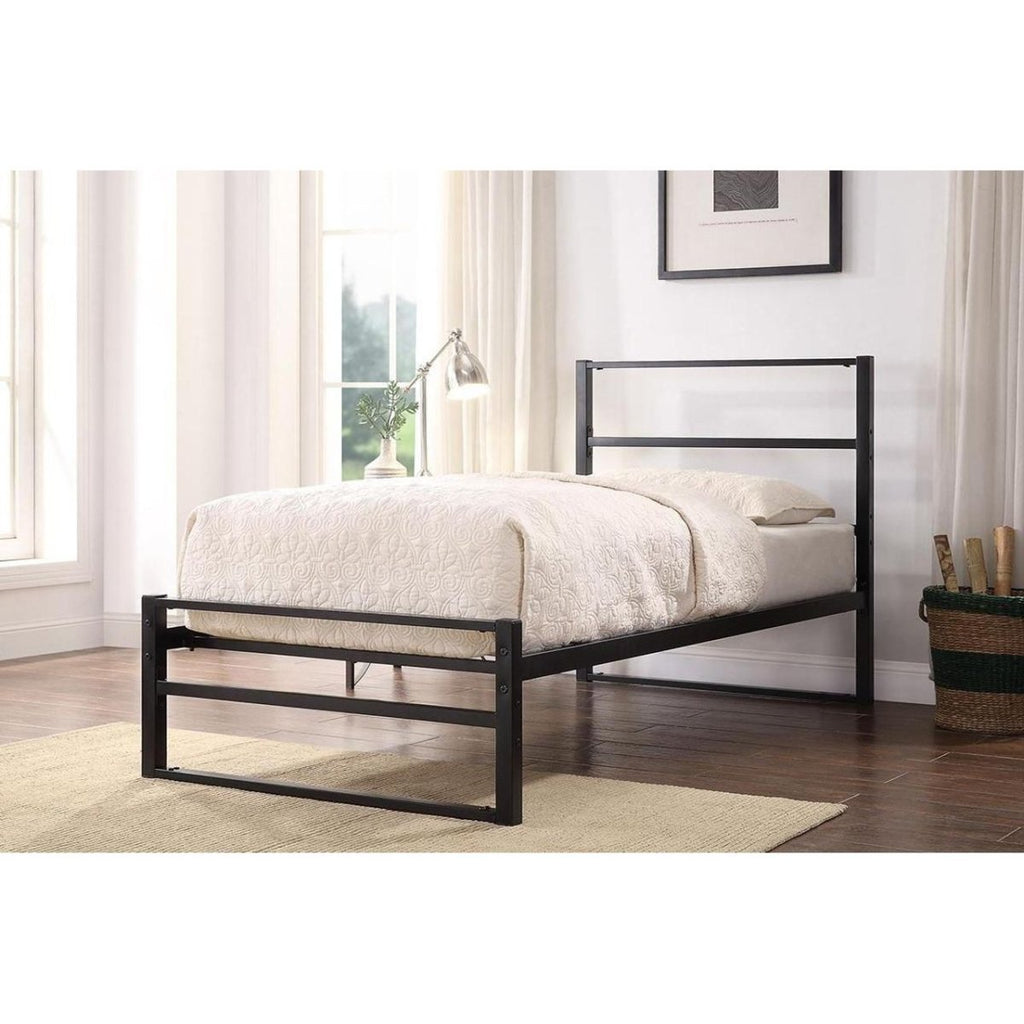 Hartfield Black Metal Bed Guest Bed with Tundle - Single - Beales department store