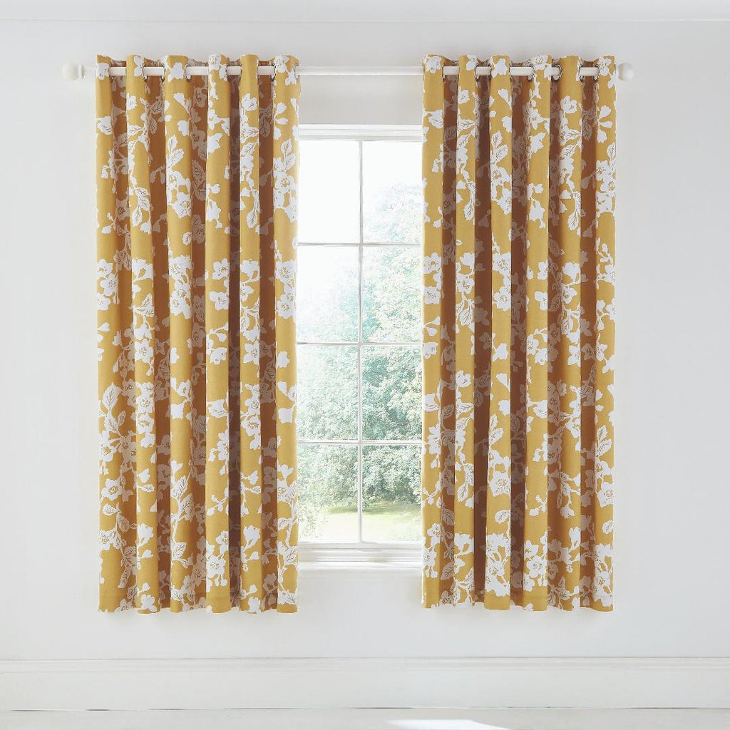 Helena Springfield Bouvardia Lined Curtains 66 x 72cm - Honey - Beales department store