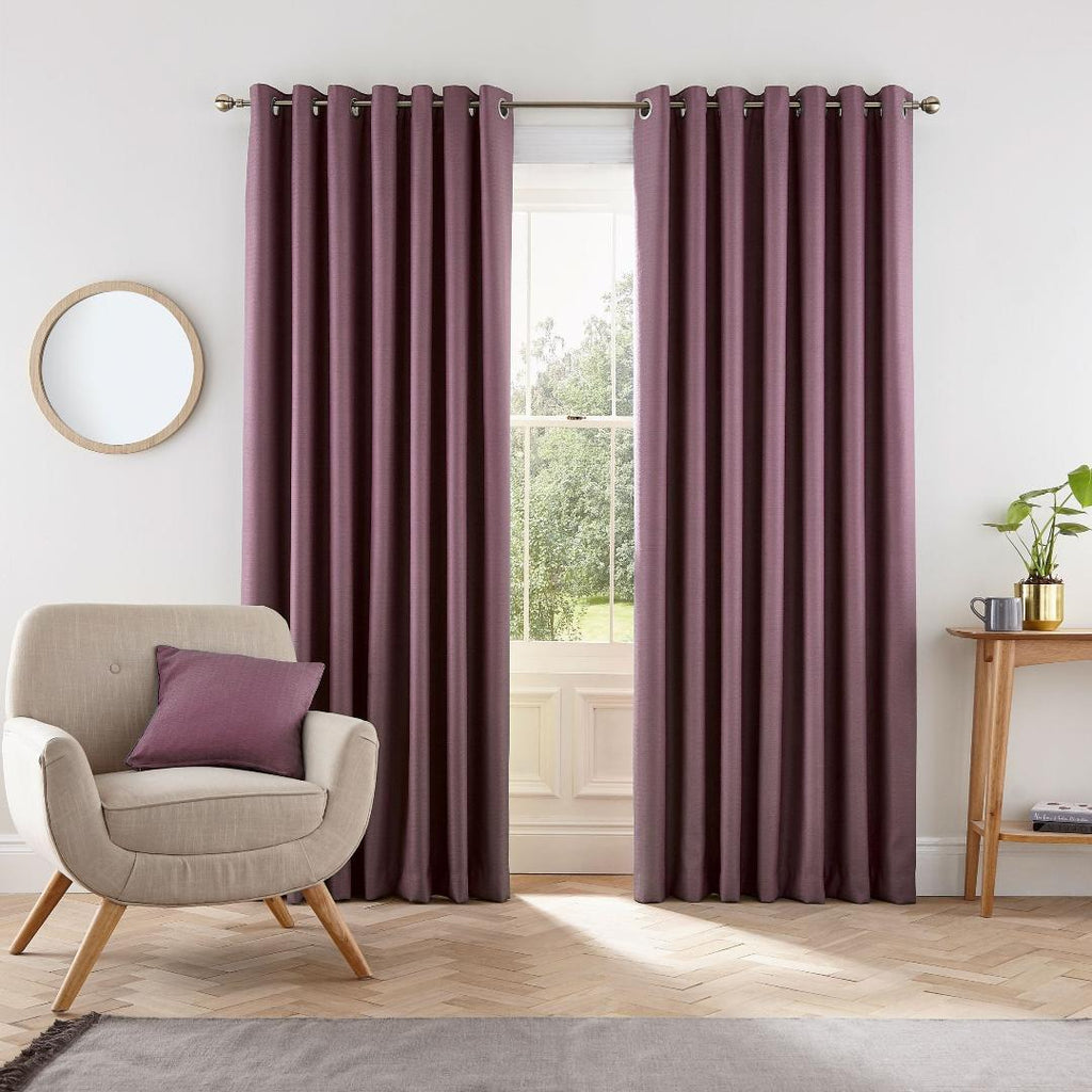 Helena Springfield Eden Lined Curtains 90" x 54" - Grape - Beales department store