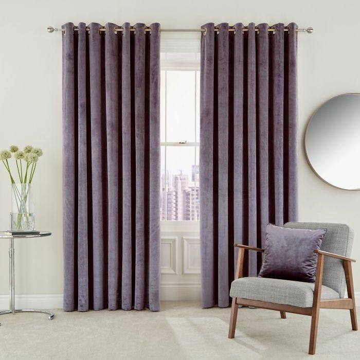 Helena Springfield Escala Lined Curtains 66 x 72, Damson - Beales department store