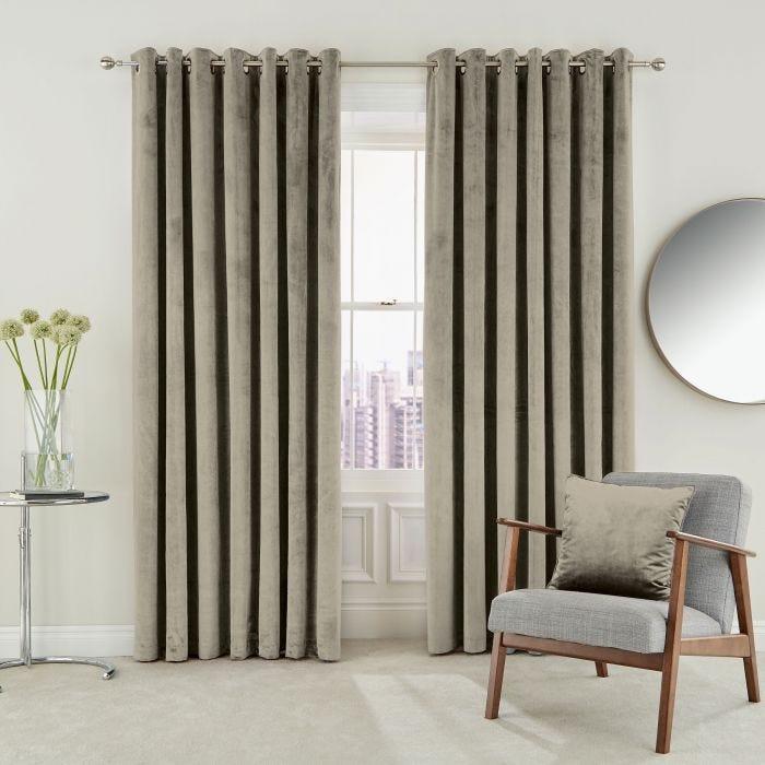 Helena Springfield Escala Lined Curtains 66 x 72, Linen - Beales department store
