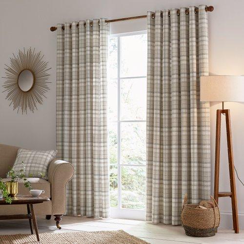 Helena Springfield Harriet Lined Curtains 66" x 90" - Taupe - Beales department store