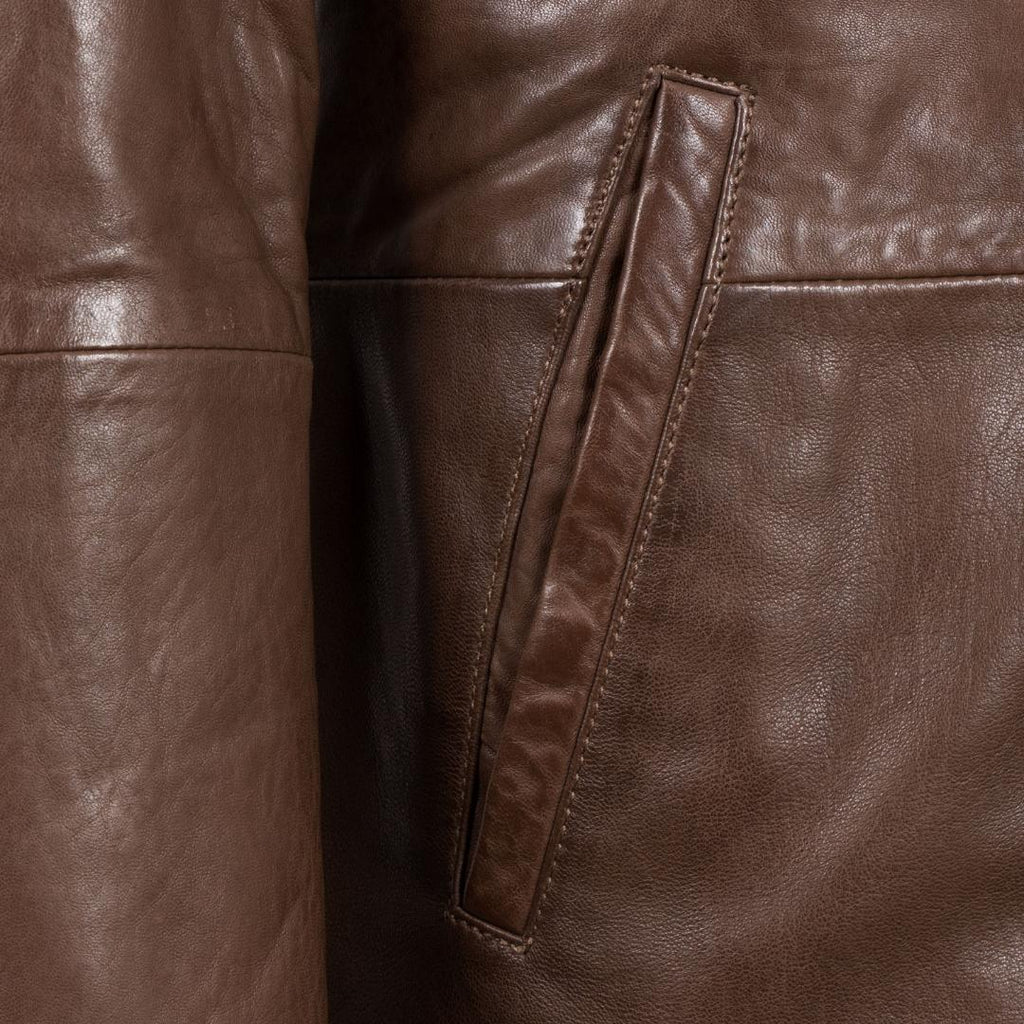 Hide Park Jerry Men’s Walnut Leather Jacket - Beales department store
