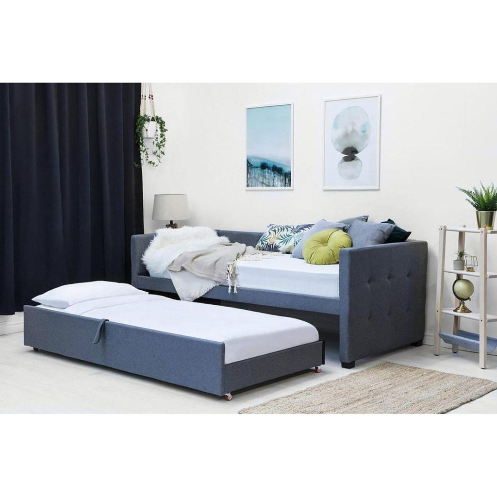 Holyrood Grey Fabric Day Bed with Trundle - Beales department store