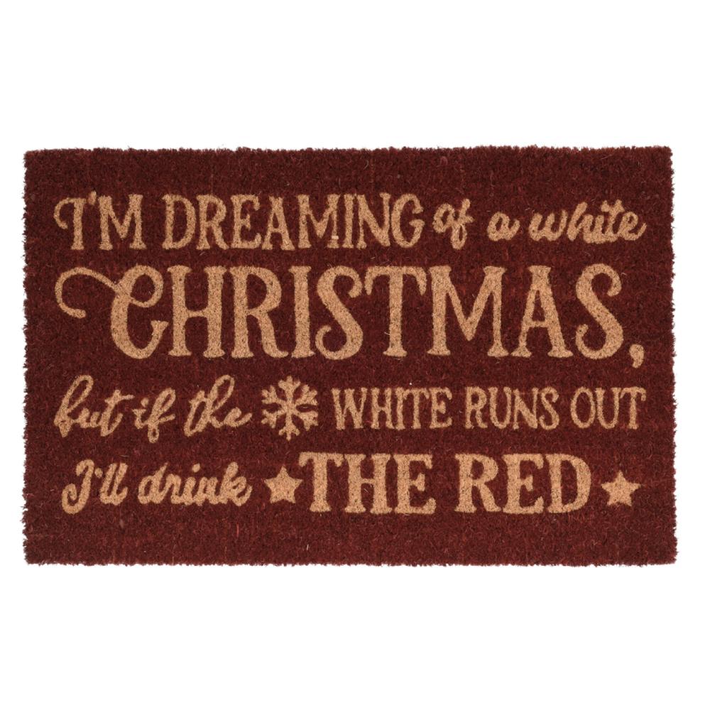 I'm Dreaming of a White Christmas Doormat in Red - Beales department store