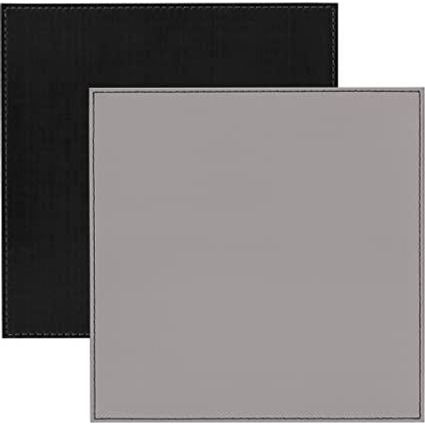 iStyle Faux Leather Stitch Reversible Grey & Black Square Placemats - Set Of 4 - Beales department store
