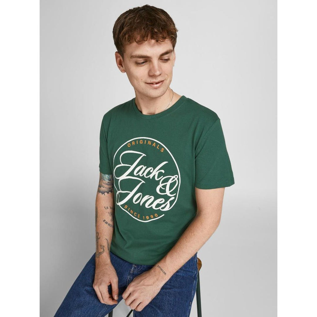 Jack & Jones Logo Tee - Trekking Green - Beales department store