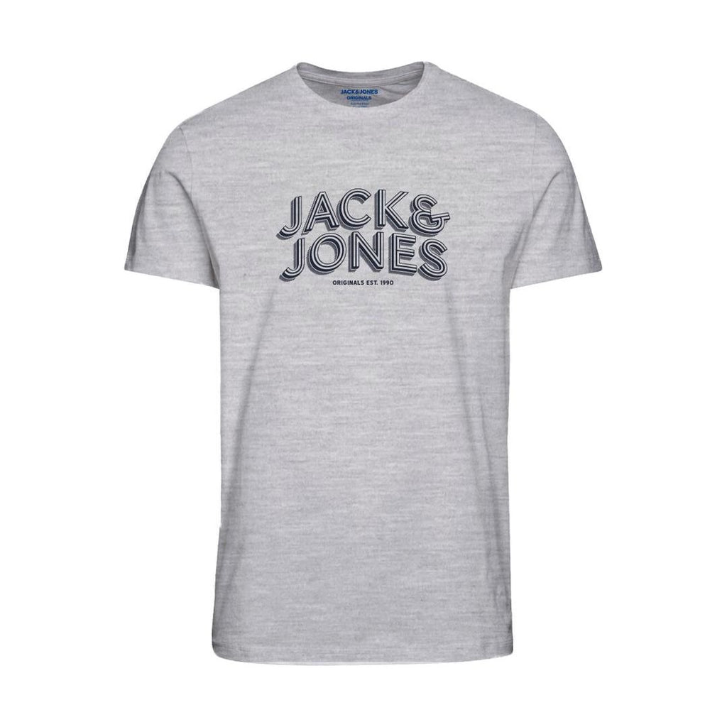 Jack & Jones Tee - Light Grey Melange - Beales department store