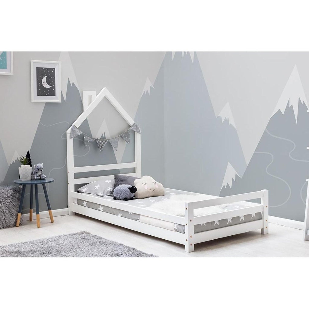 Juni Kids White Wooden House Bed - Beales department store