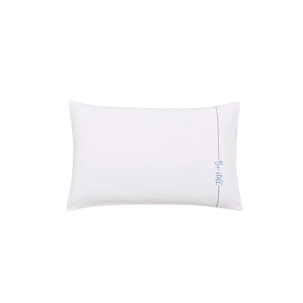 Katie Piper Be Still Affirmation Standard Pillowcase - Blue - Beales department store