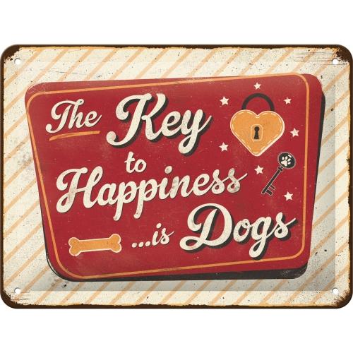 Key to Happiness Tin Sign 15x20cm - Beales department store