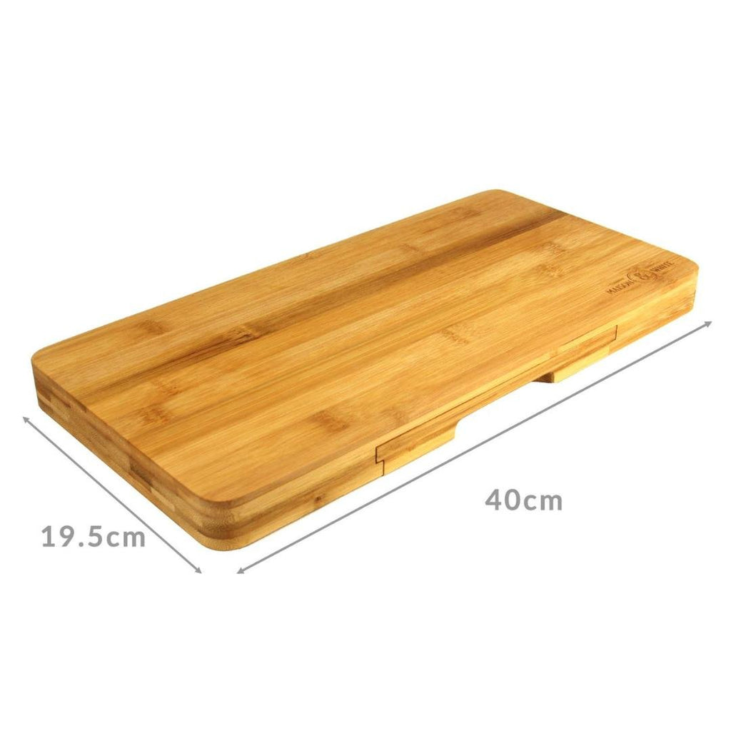 Maison & White Bamboo Cheese Board Serving Platter With Knife Set - Beales department store