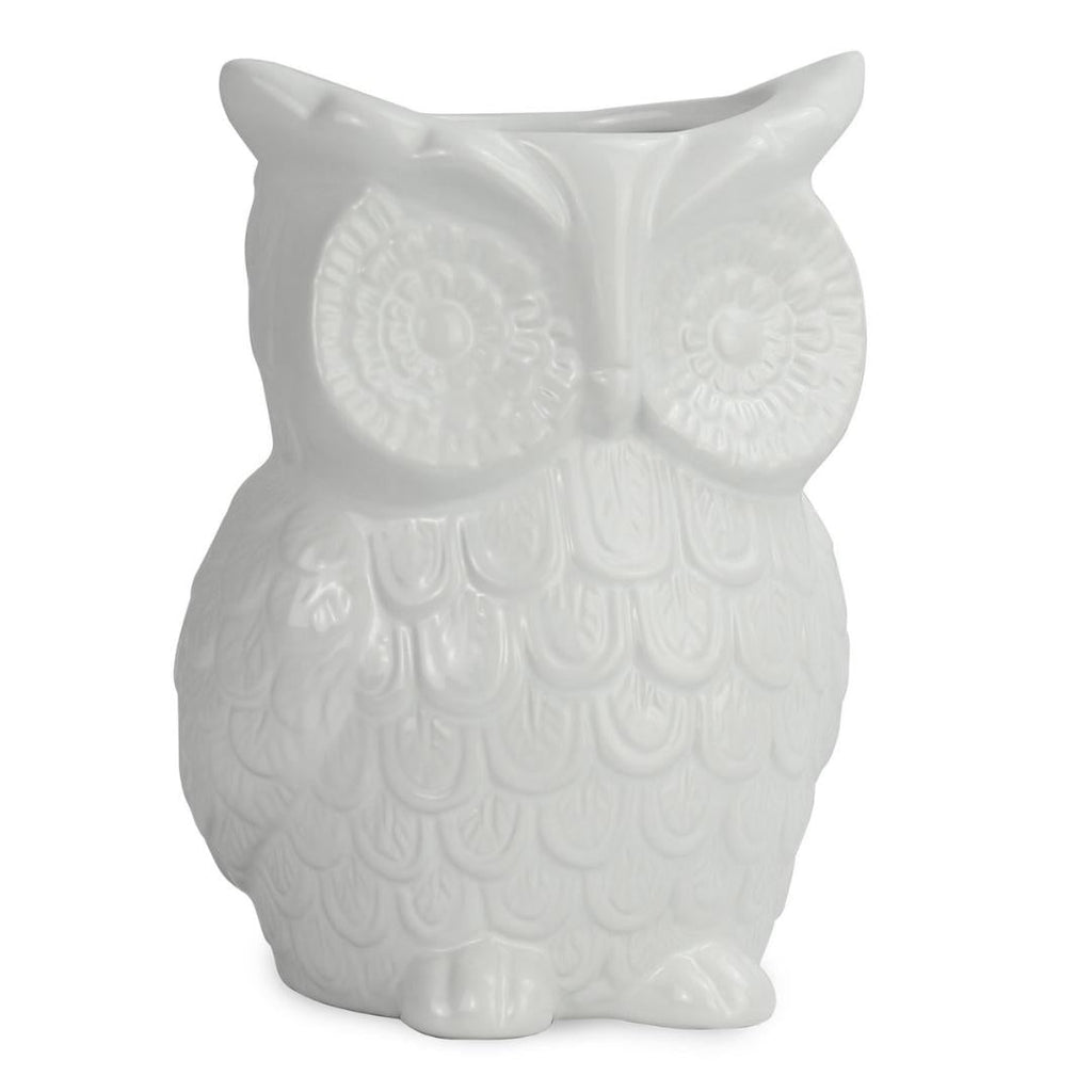 Maison & White Ceramic Owl Utensil Holder White - Beales department store