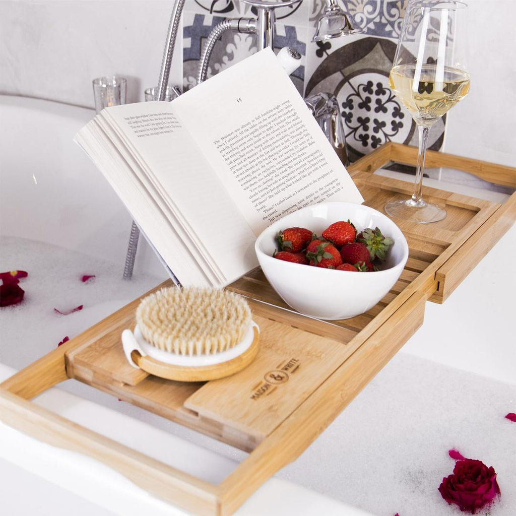 Maison & White Extendable Bamboo Bath Caddy - Beales department store