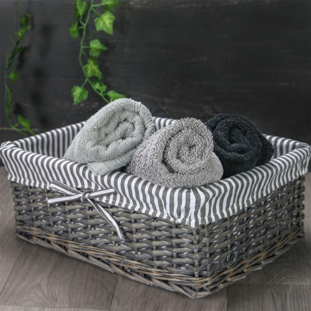 Maison & White Grey Wicker Baskets Set of 3 - Beales department store