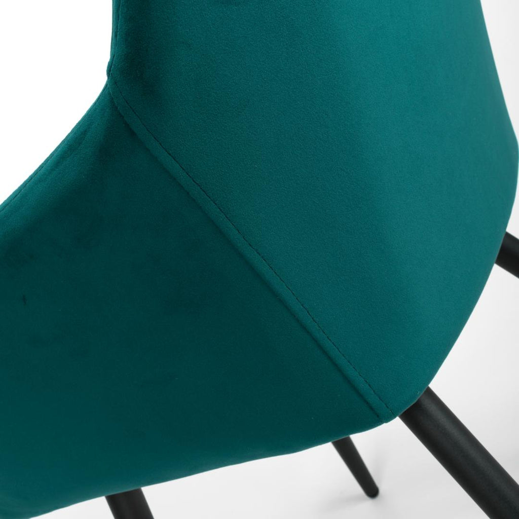 Marina Brushed Mint Green Velvet Dining Chair Set Of 2 - Beales department store