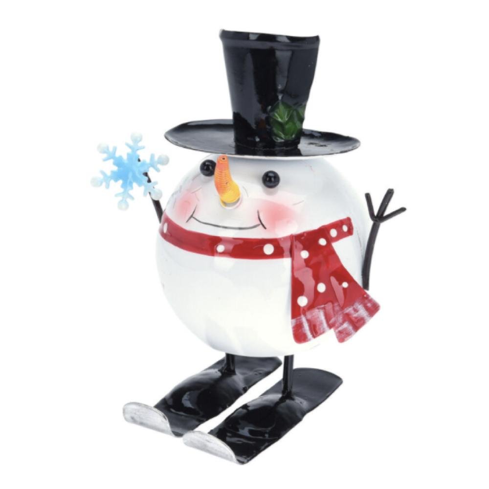Metal Snowman Christmas Figurine - Beales department store