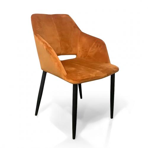 Nero Brushed Velvet Burnt Orange Dining Chair Set Of 2 - Beales department store