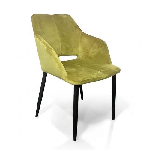Nero Brushed Velvet Lime Gold Dining Chair Set Of 2 - Beales department store