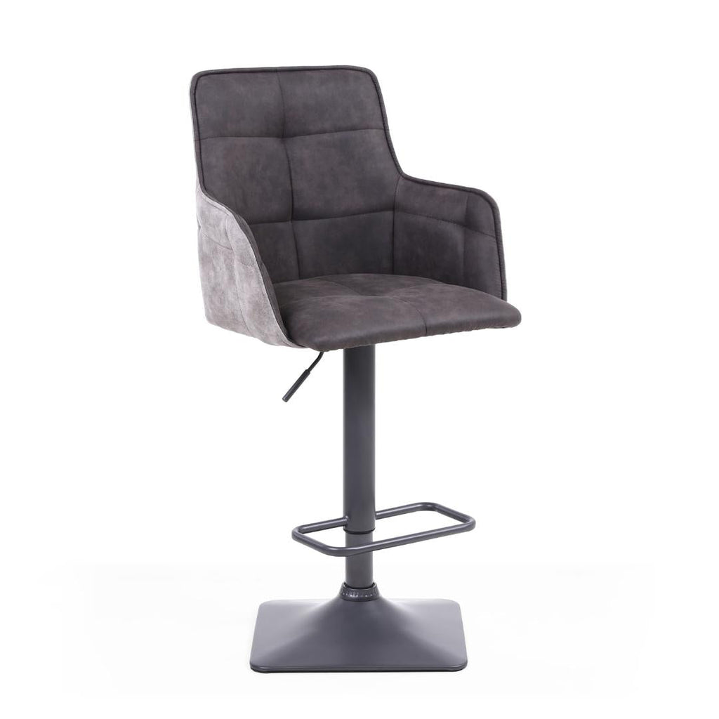 Orion Suede Effect Dark Grey Bar Stool Set Of 2 - Beales department store