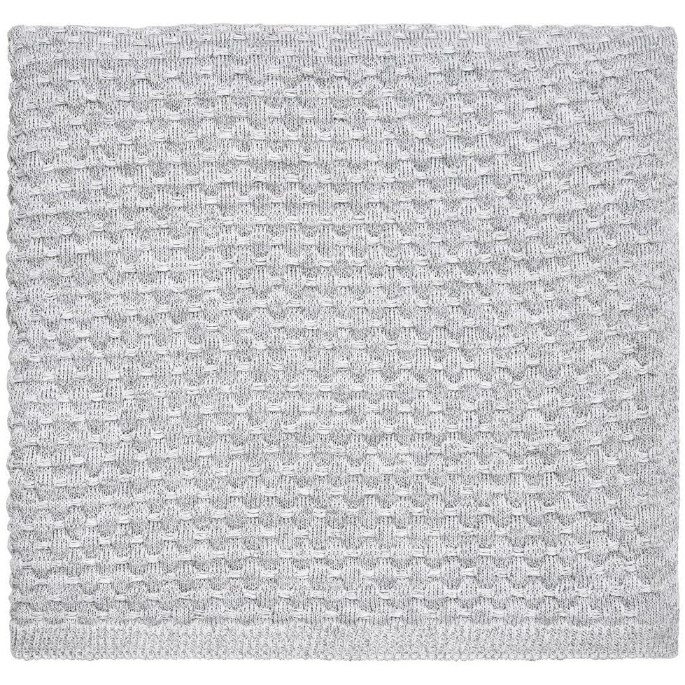 Peacock Blue Hotel Real Knit Throw WHITE/130CMX150CM - Beales department store