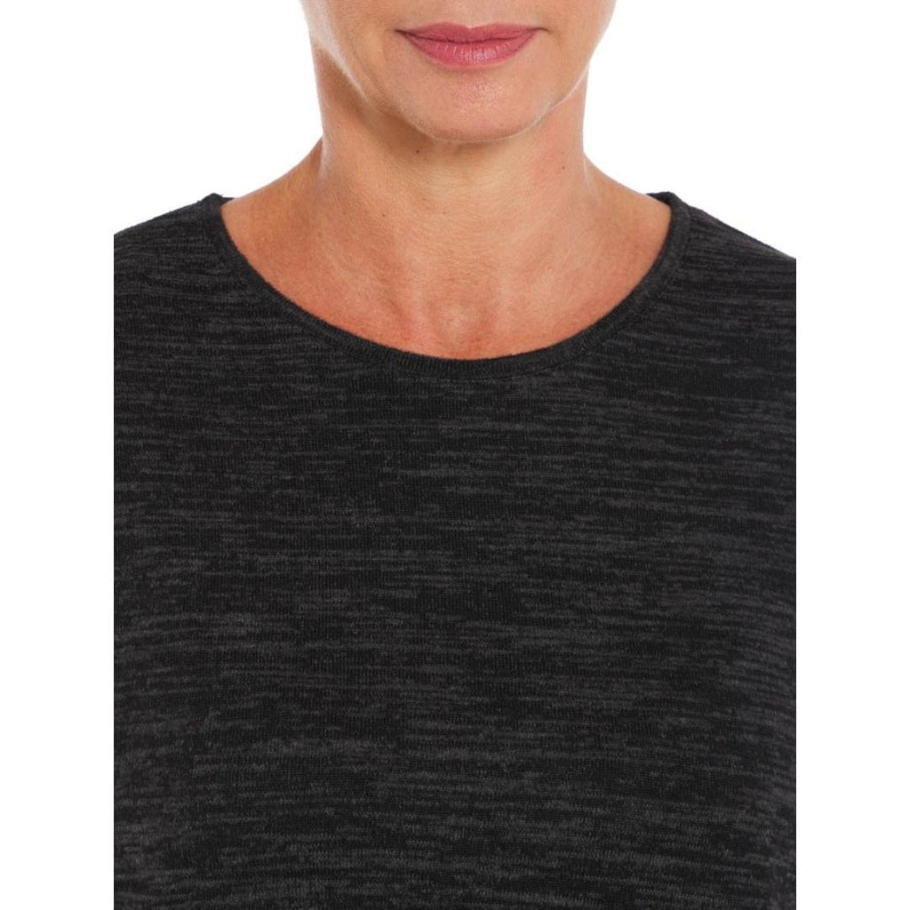 PENNY PLAIN Charcoal Cross Over Hem Tunic - Beales department store