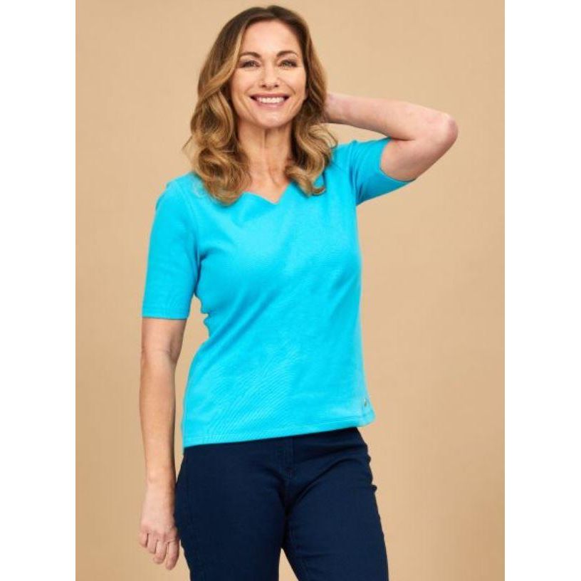 PENNY PLAIN Lagoon High Back Sweet Heart Neck Top - Beales department store