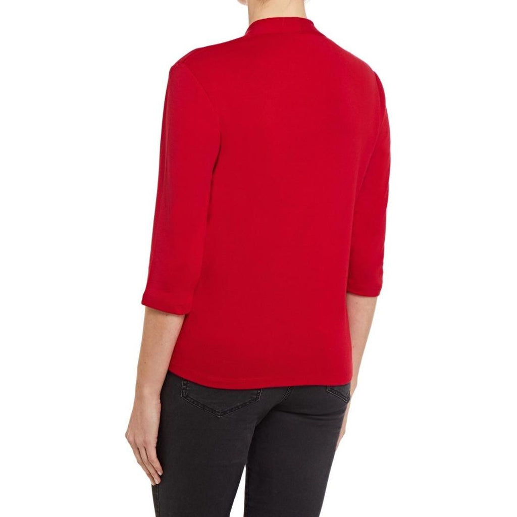 PENNY PLAIN Red High Back V-Neck Top - Beales department store