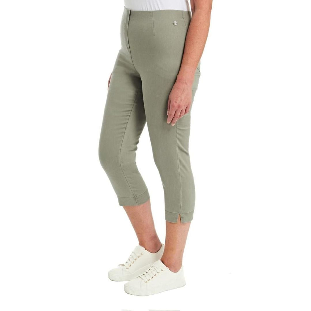 PENNY PLAIN Sage Twill Cropped Trousers - Beales department store
